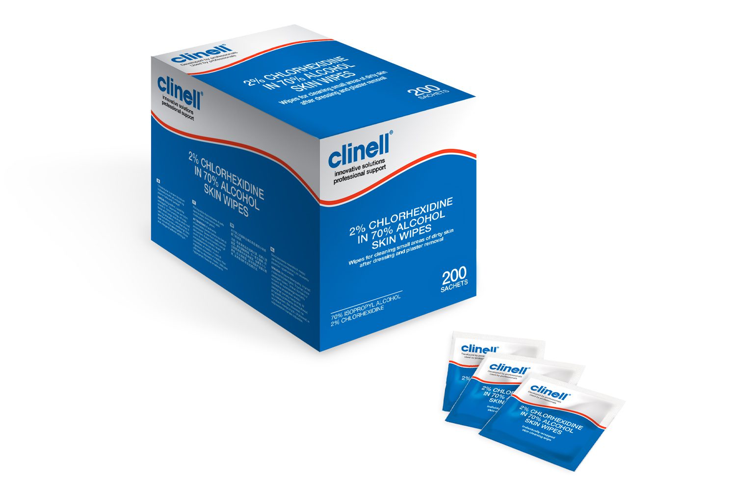 Clinell – Alcohol 70%, - Clorhexidina 2%, Toallitas Desinfectantes -  Medismart